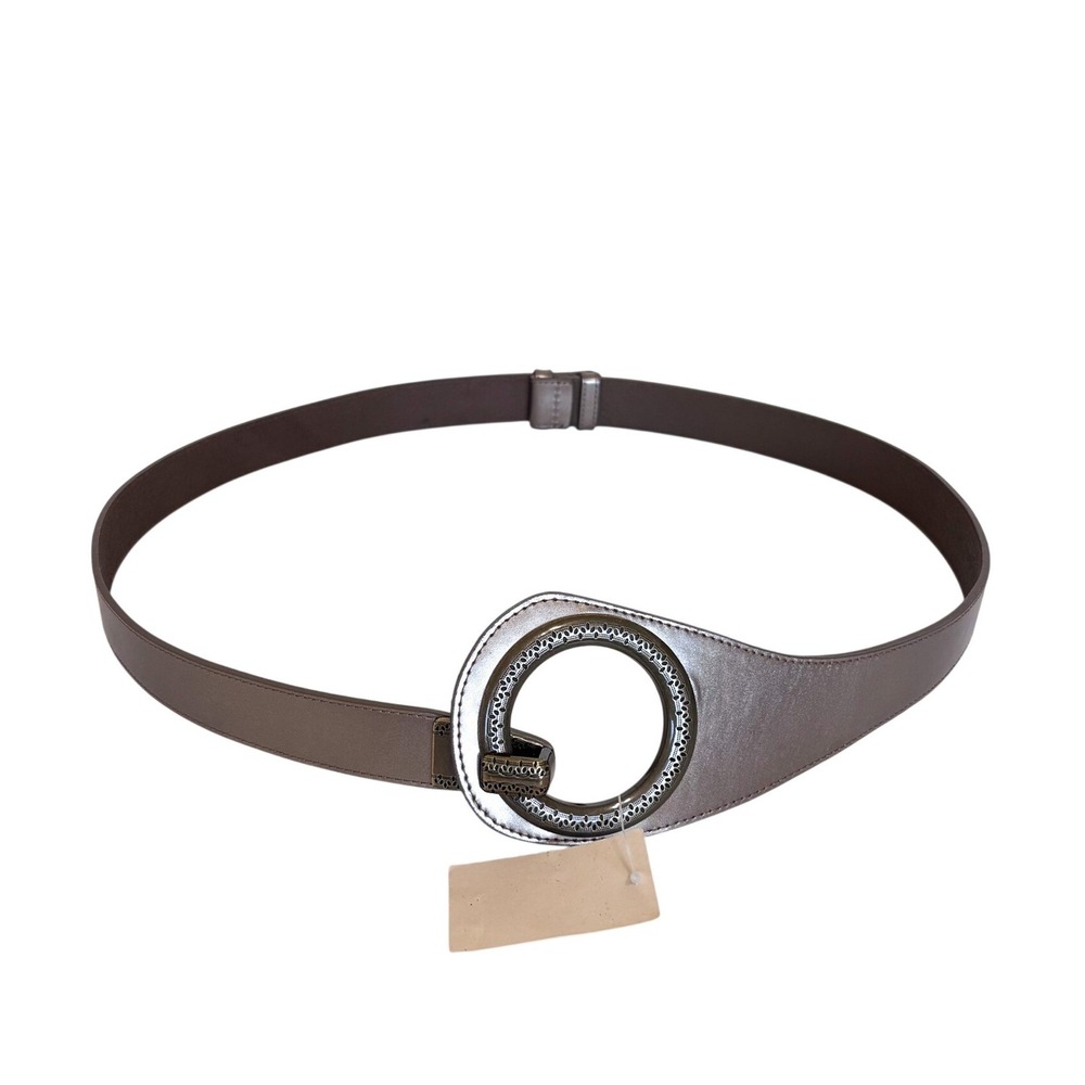 Coldwater Creek Womens Boho Circle Buckle Belt Size 1X/2X Bronze Leather Boho‎